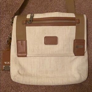 TUMI Cream and Brown Men's Bag